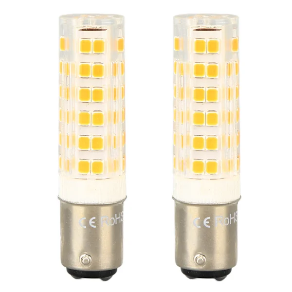 2 stk BA15D LED-pærer dimbare 6W dobbeltkontakt DC bajonettbase 540LM 76 LED varmt lys 60W halogenpærer tilsvarende 100‐130V