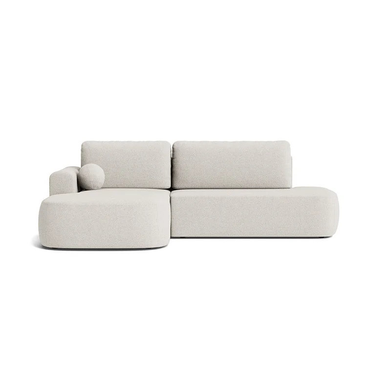 Monza Chaiselongue-Schlafsofa, links | Stauraum, elegantes Design in Modesto Creme, stilvolles Sofa mit Schlaffunktion, Breite 90cm