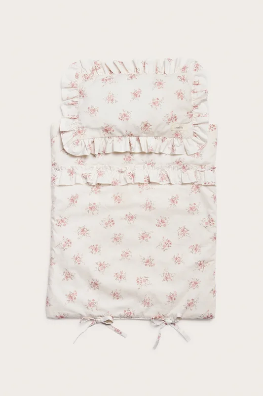 Newbie | Blomstret sengesett til dukkeseng Offwhite ONE SIZE | Baby