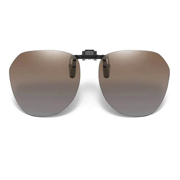 Polarized Clip-on Sunglasses with Case Brown Brown