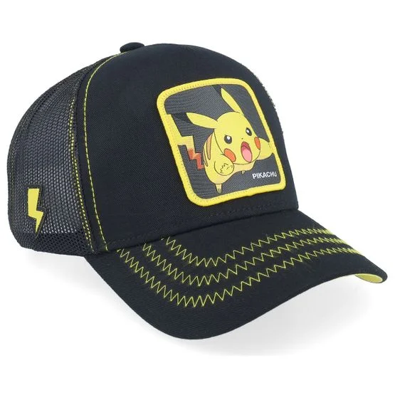 Capslab - Sort trucker Kasket - Pokemon Pikachu 7 Black Trucker @ Hatstore