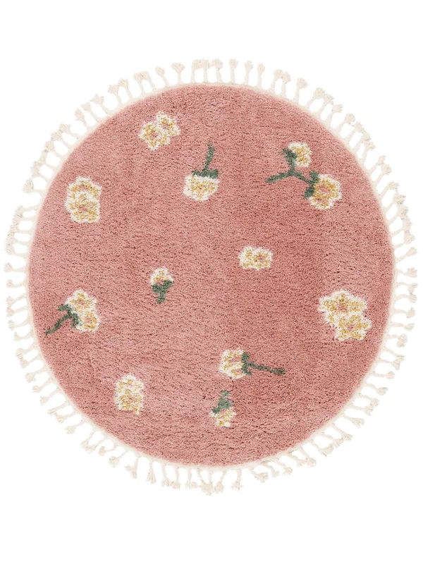 Floral Kids Rug Small Linnea - Pink Ø 100