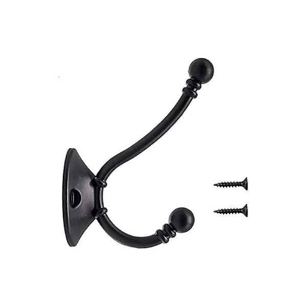 8 stk. Større Knager Vintage Vægmonteret Metal Dør Hat Knage Retro Knage til Tøjbøjle Badeværelse Køkken, Sort (96mm60mm34mm)