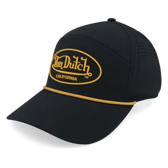 Von Dutch - Noir adjustable Casquette - Oval Patch 6 Panels Black Adjustable @ Hatstore