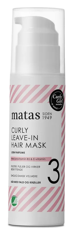 Matas Striber Curly Leave-In Hair Mask Uden Parfume 150 ml, Hår, Shampoo & Hårpleje, Hårkur