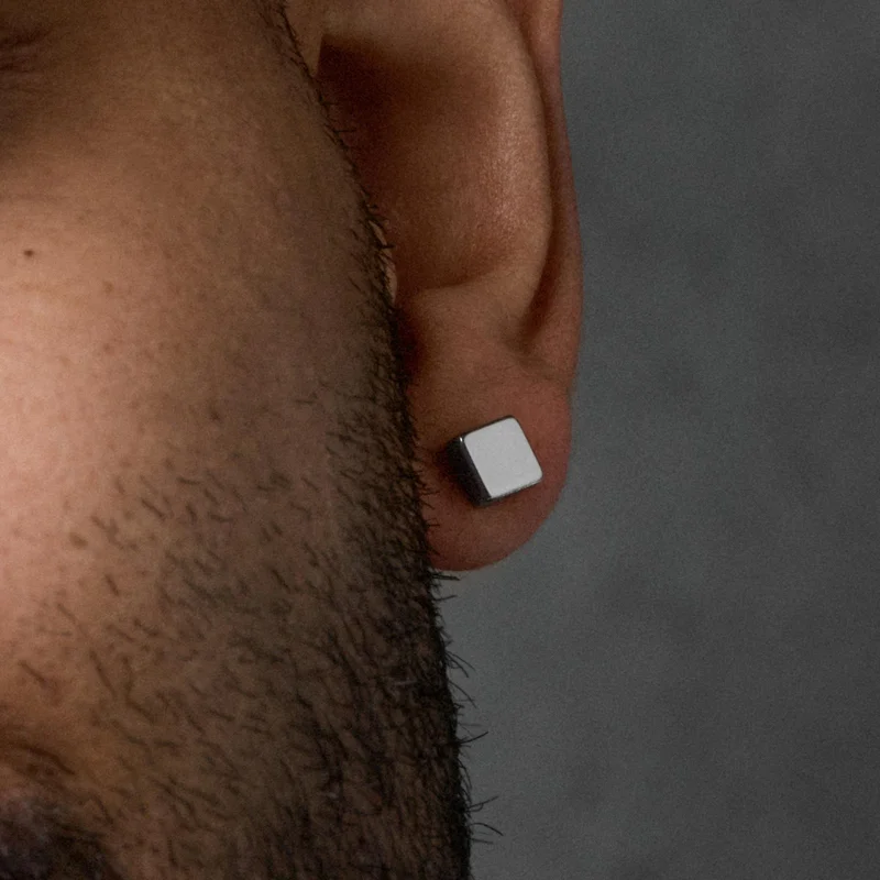 6mm Square Stud Earring for Men - Stud earrings