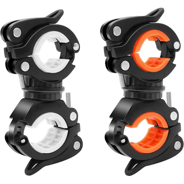 Cykellampa Fäste, 2-pack Cykel Ficklampa Fäste 360 Grader Roterbar Universal Cykel Lamphållare för Mountainbike och Cykel LED Ljusfäste, Action Kamera
