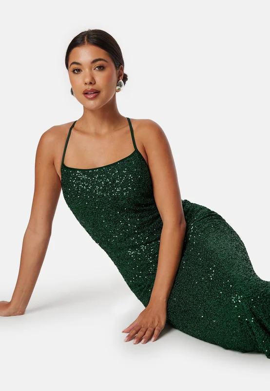 Bubbleroom Occasion - Sequin Gown - Dark green