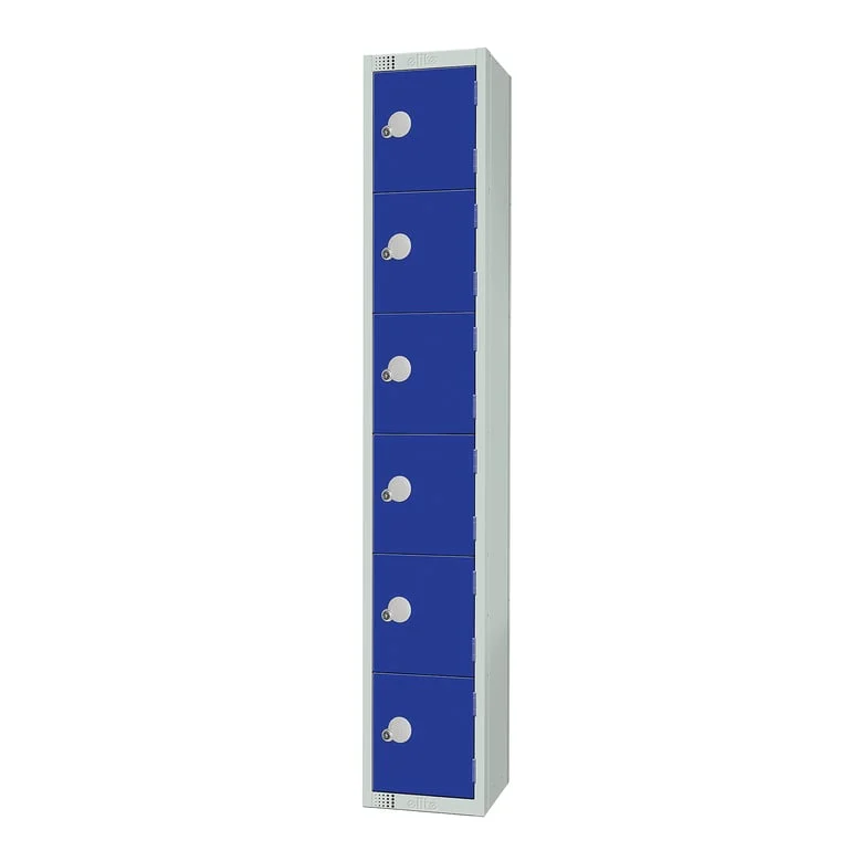 Elite locker, 6 door, 1800x300x300 mm, dark blue