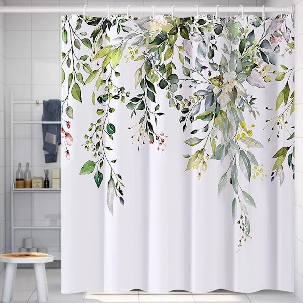 Suihkuverho, Tekstiili Anti-homehtuva Vedenpitävä Pesu Suihkuverhot, 180 X 200 Cm Suihkuverhot Kylpyhuoneeseen, Painotettu Helma, Konepesu, Hiljainen