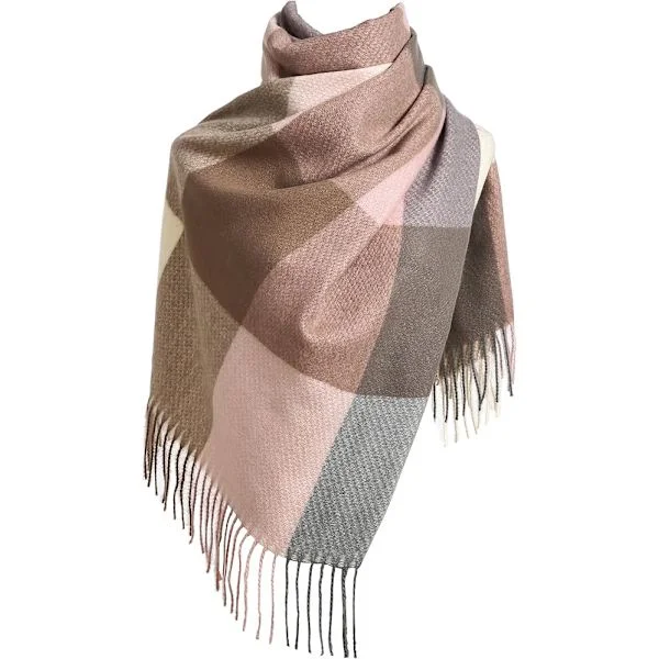 Sjal för Kvinnor Sjal Vinter Tartan Wraps Lång Snurrande Frans Sjal Stole Dam Varm Sjal
