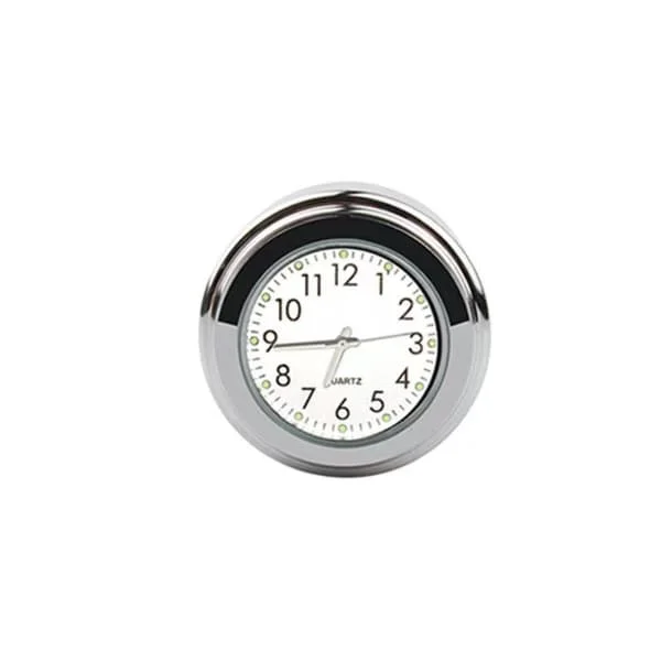 Motorsykkel Klokke Quartz Klokke SØLV&HVIT