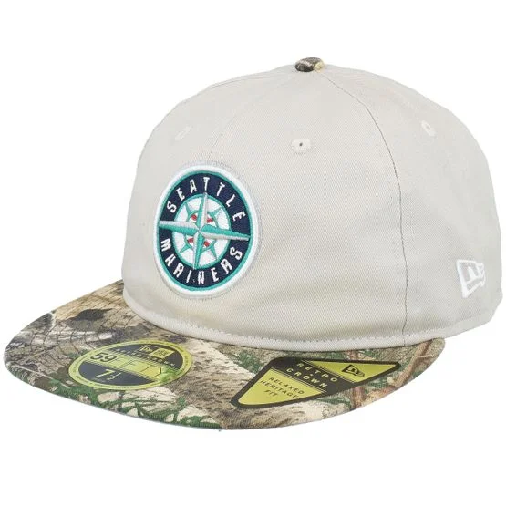 New Era - MLB Beige fitted Kasket - Seattle Mariners MLB Realtree 59FIFTY Stone/Camo Fitted @ Hatstore