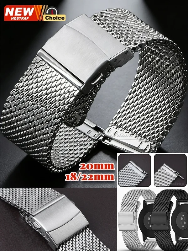 AliExpress - 18mm 20mm 22mm Milanaise-Uhrenarmband für IWC 1,0mm 0,6mm Mesh Edelstahl-Armband für Seiko Armband für Rolex für Omega