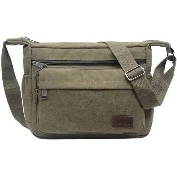 Waterproof Messenger Shoulder Bag 13 Inch Multi Canvas Crossbody Bag For Men Casual Lightweight Outdoor Fishing Bag Camping Green_tfrf Green