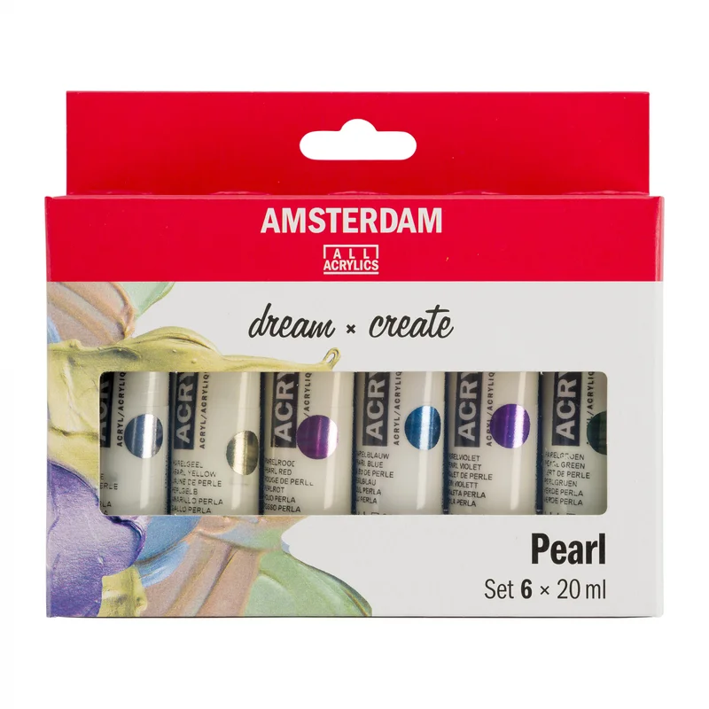 Amsterdam Akryylivärit Pearl setti 6 x 20 ml