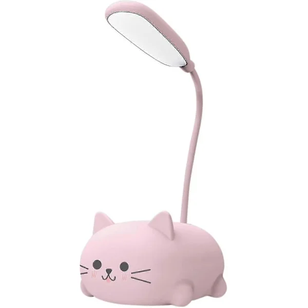 Pöytävalaisin lapsille, söpö kissa LED-pöytävalaisin joustavalla varrella, USB ladattava pöytävalaisin, silmien suojaus, lukuvalaisin, sarjakuva 