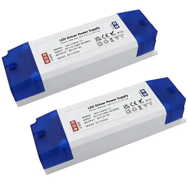 12V LED-transformator 230V til 12V, 0-36W konstant spenning for LED-stripbelysning