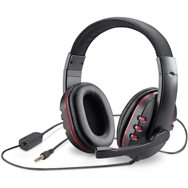 Gaming Headset Hörlurar med Mikrofon för PS5, PS4, Nintendo Switch, Playstation 4, Playstation 5, Playstation Vita, Mac, Laptop,