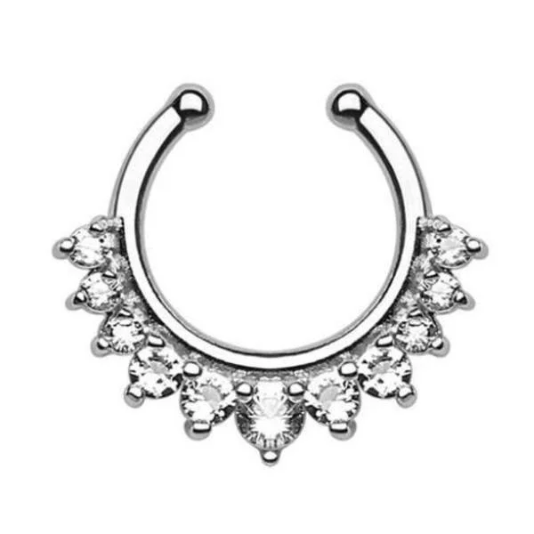 Fake septum - dekorativt silver - FNS-002 Fake septum - dekorativt silver - FNS-002