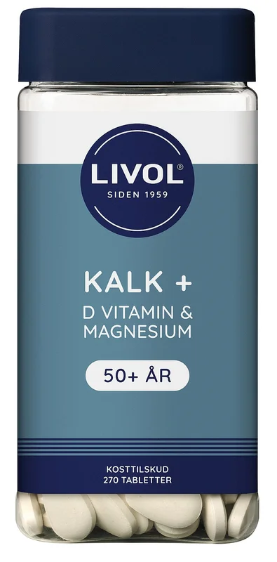 Livol Kalk + D Vitamin & Magnesium 50+ år 270 stk, Helse & Madvarer, Mineraler, Kalk