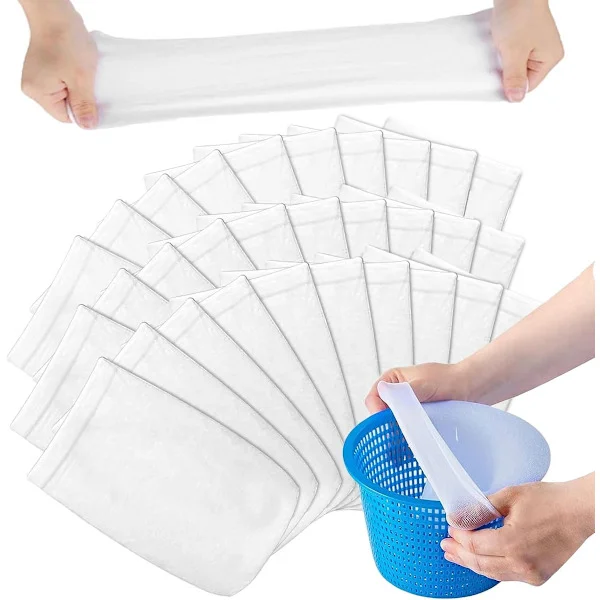 30x Skimmer Nets - Pool Skimmer Socks - Skimmer Pre-Filter - Reusable - Pool Skimmer Socks For Removing Hair, Leaves, Pollen - For In-Ground And