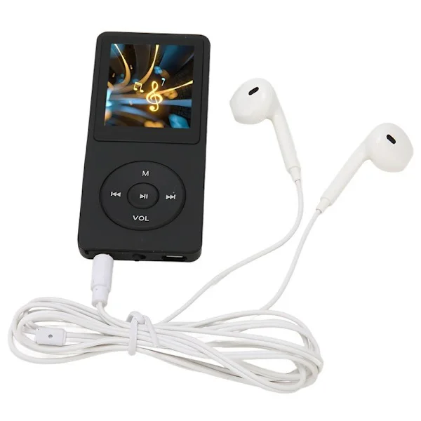 MP3 MP4-spiller 1,8 tommers skjerm 8 GB minne 64 GB utvidbart 30 timers avspilling Multifunksjonell sportsmusikkspiller Svart