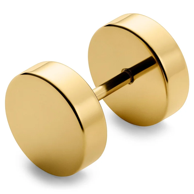 10mm Gold-Tone Stud Earring for Men - Stud earrings