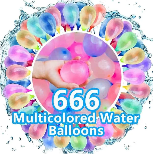 666 Water Balloons for Kids, Self-Sealing Water Balloons Quick and Easy Filling, Multi-Colored Water Bombs for Kids, For Pool