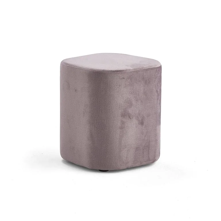 Stool COMFY, velvet fabric, light purple