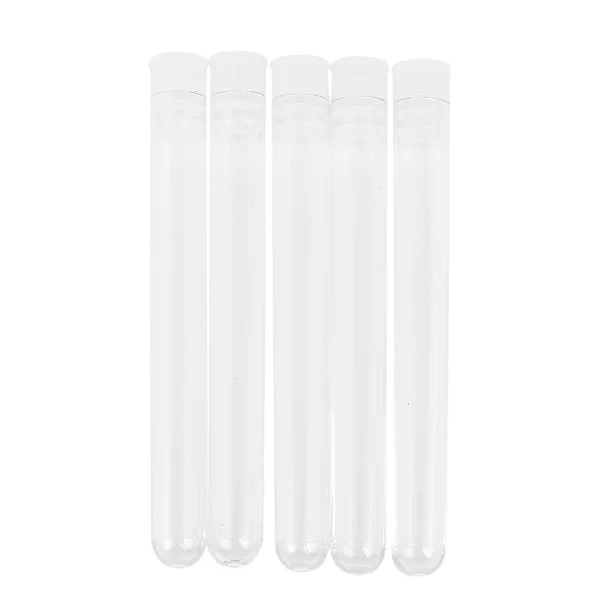Heta 100 st Klara Plast Provrör Med Lock 12x100mm U-Formade Långa Transparenta Provrör Lab Tillbehör