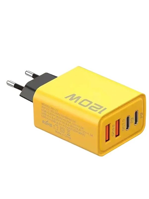 AliExpress - Chargeur rapide 120W type-C Quick Charge 3.0, câble de charge USB, adaptateur pour Xiaomi, Samsung, iPhone, 2 ports PD, 4 ports, prise EU