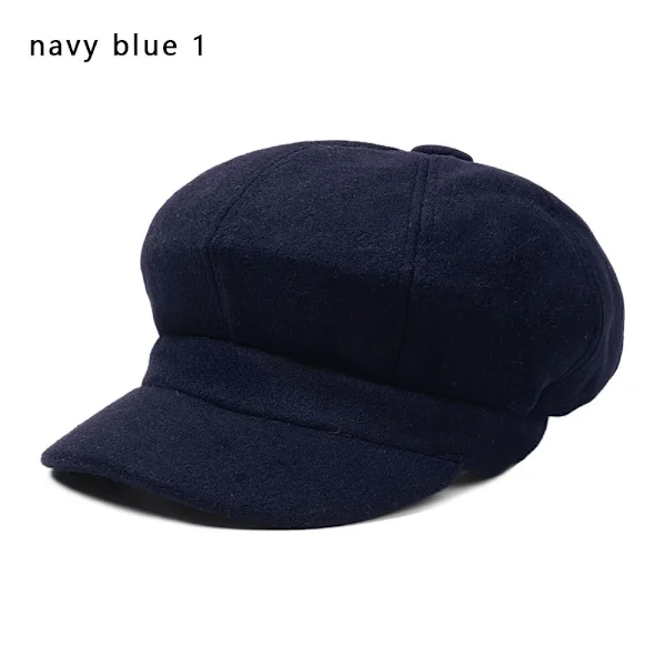 Octagonal Caps Painter Caps Women Berets NAVY BLUE[BT} navy blue 1