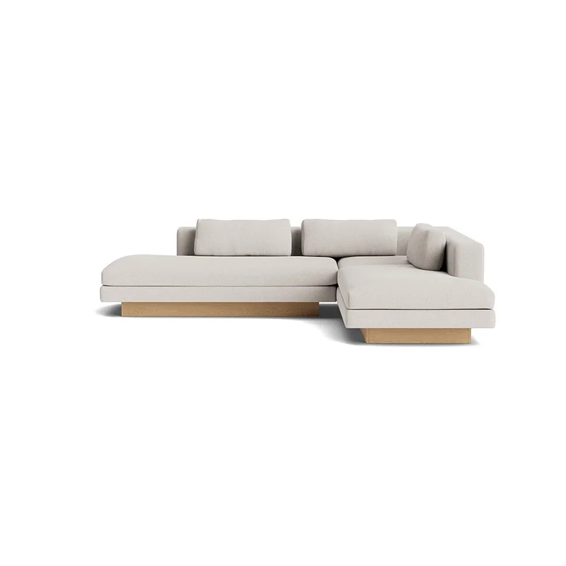 Manhattan hjørnesofa højrevendt open end Sneak Råhvid 278x240x77cm - Høj komfort hjørnesofa med nozag fjedre - Sofa, hjørnesofa