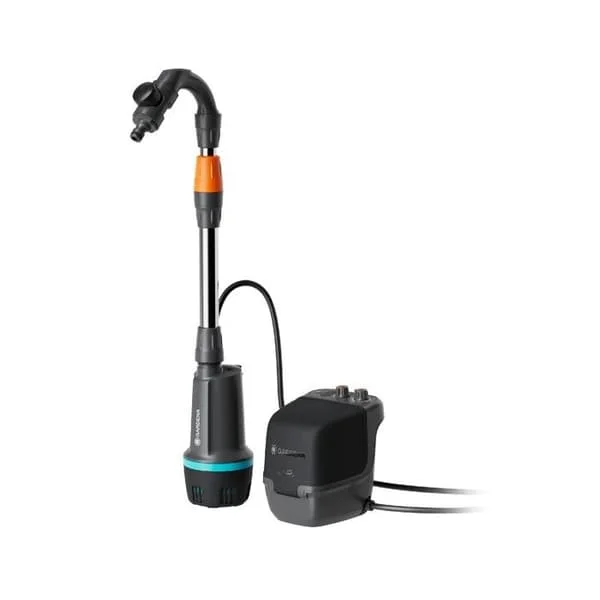 Vattenpump för regnvattenbehållare - GARDENA - 14605-20 - 18V (batteri 2,5 Ah) - 2400 L/h - Timer 5/10/15 min