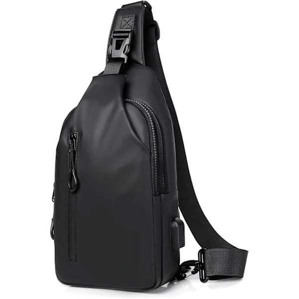 Small Sling Bag Lightweight Chest Bag, Waterproof Shoulder Bags, Crossbody Bags with USB Charging Port, Unisex Sling Backpack Bag for Sports