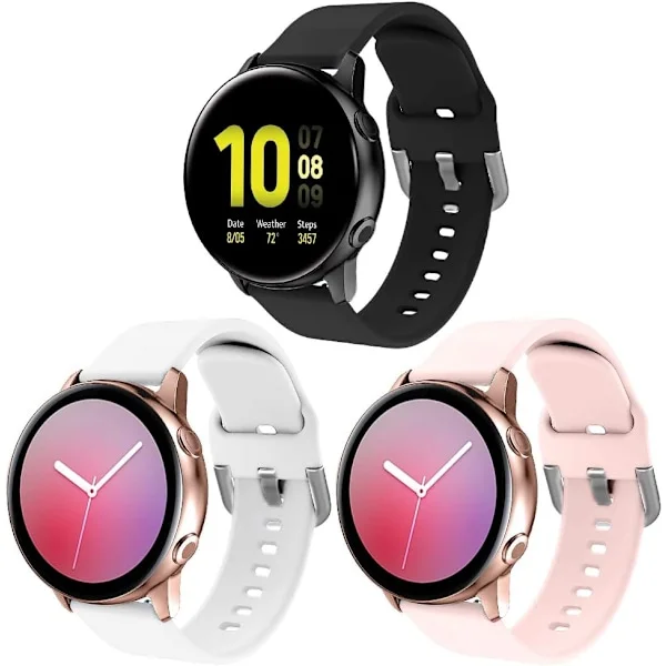 Silikonarmband kompatibelt med Samsung Galaxy Watch 3 41 mm Armband / Aktiv 40 mm Armband / Active 2 Armband / Galaxy Watch 42 mm Armband, Dam Herr 