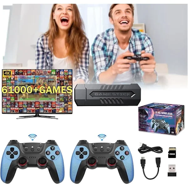 2025 Senaste Modell 2025 Ny Spelkonsol 4k 60000+ Spel, 4k Spelkonsol Pro, Retro Spelkonsol Inbyggd i 60 000+ Spel, Plug & Play Tv Video Re