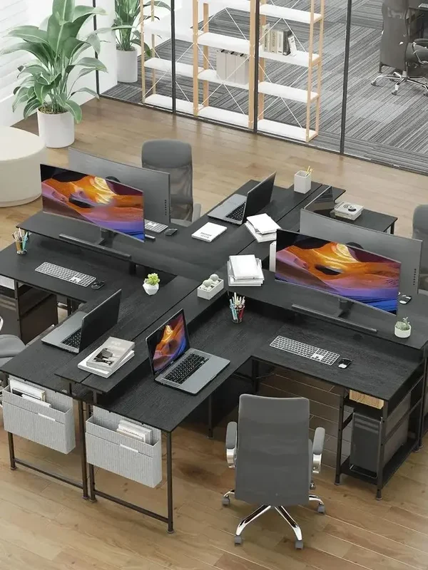 AliExpress - Moderner L-Schreibtisch, 2 in 1 Umwandelbar, 140/230cm, mit ergonomischer Monitortisch-Aufsatz, Power Hub, Gaming-Tisch