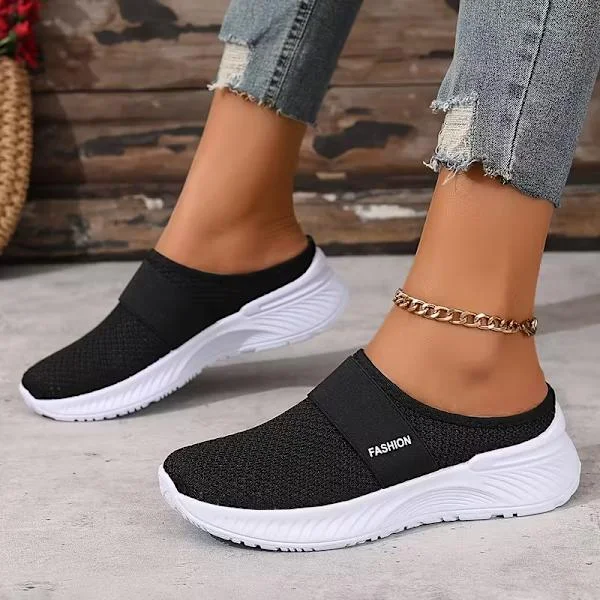 Svarta slip-on sneakers för dam – Andningsbara och lätta