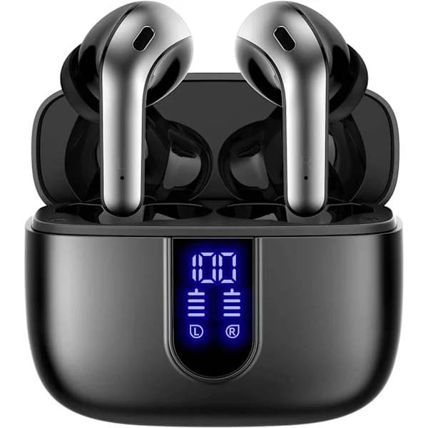 Bluetooth Headphones True Wireless Earbuds Power Display Earphones with Wireless Charging Case