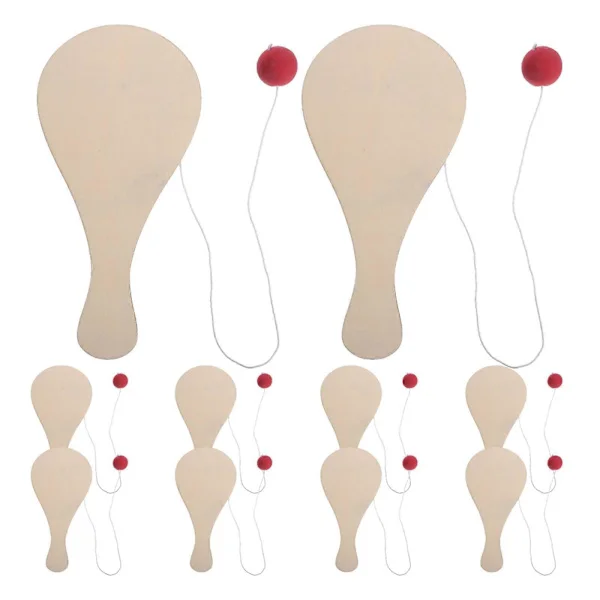 10 stk. DIY træ-paddleball-sæt til ufærdigt håndværkskunst – Inkluderer til maling, doodling og forældre-barn-aktiviteter