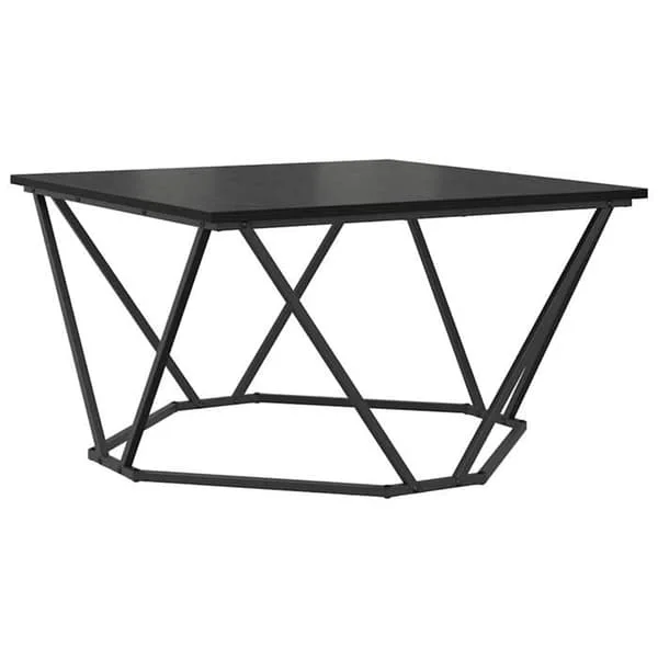 Svart ek soffbord - vidaXL - 80x80x45 cm - Svart ek - Ingenjörsträ och stål - Minimalistisk stil