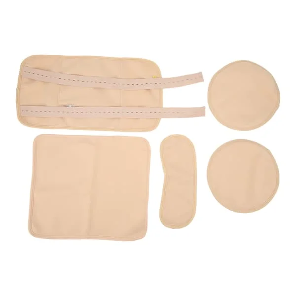 4-pack Castor Oil Packs Set - Förhindrar Läckage, Justerbar Rem, Återanvändbar Castor Oil Wrap för Hals, Midja, Khaki