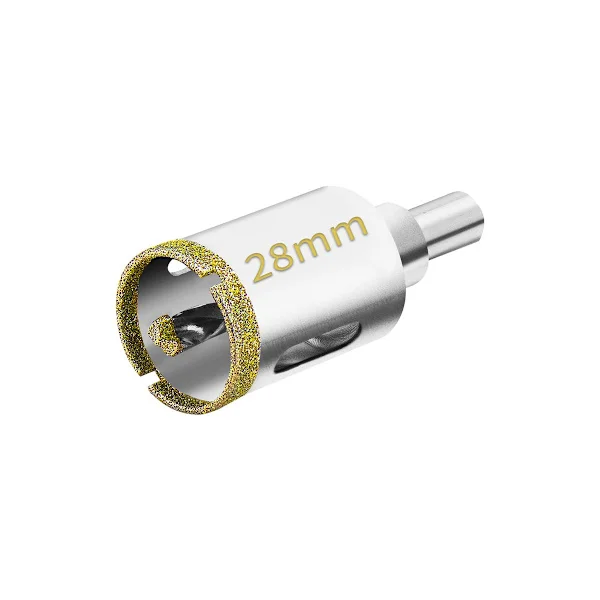28 mm diamant hullsag med sentreringsguide bor, flishullsag med diamantbelegg, diamantkjernebor for glass, fliser, keramikk, marmor, gra