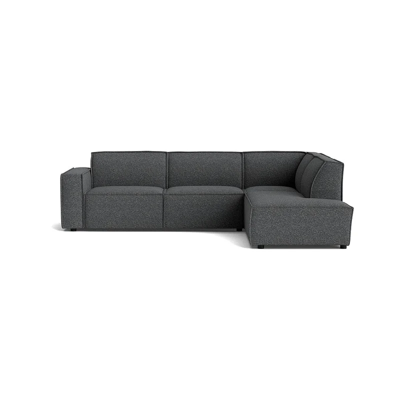 Lyon Højrevendt Hjørnesofa - Puente Grå/Blå - Tidløst Design - 289x218x80cm - Sofa - God Plads til Afslapning og Hygge