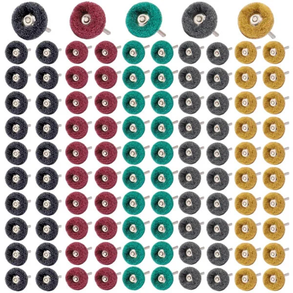 100 st Poleringshjul Kit, 25mm Dremel Tillbehör Slipande Polering Korn 80/150/240/400/600 För Dremel Roterande Verktyg För Polering Smycken Trä