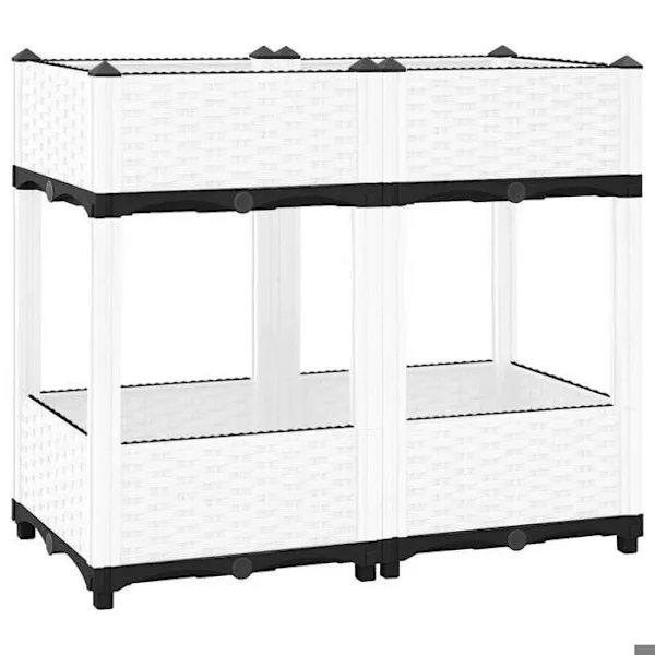 Höjd säng - Exklusivt hus - 80 x 40 x 71 cm - Polypropen (PP) - Vit rottingutseende