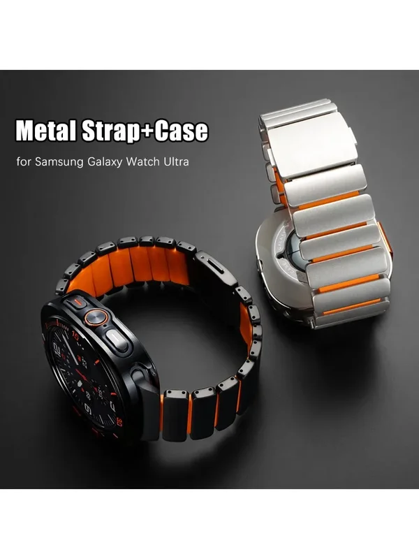 AliExpress - Metallgehäuse+Titan+Gummiband für Samsung Galaxy Watch Ultra 47mm Herren Luxus Magnetarmband für Galaxy Watch Ultra 2025/2024