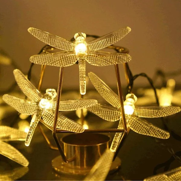 50 LED Solcelle Lyslenke Utendørs Libelle Lyslenke Utendørs